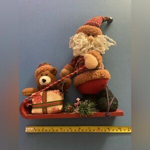 FREE WITH PURCHASE IN BUNDLE Winter Forest Santa on Wooden Sleigh - Christmas
